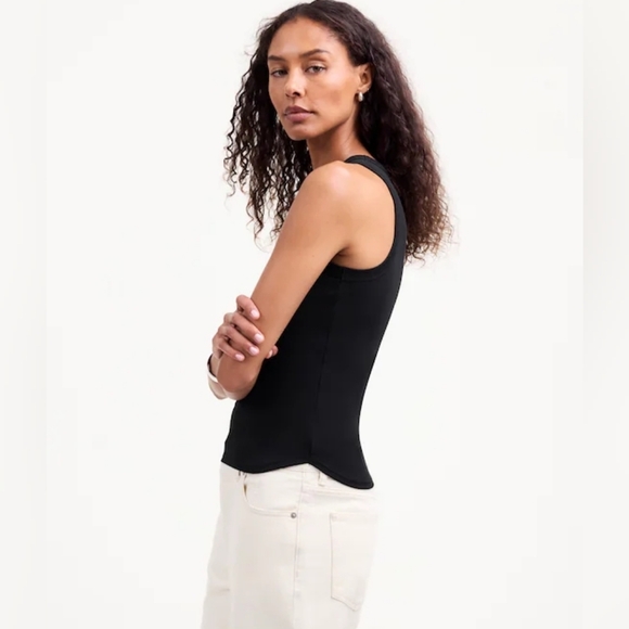 NWOT Madewell Regenerative Cotton Ribbed Cutaway Tank - Picture 2 of 6